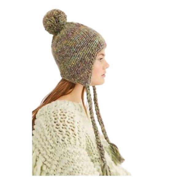 Free People Fox Trop Moss Green Trapper Hat - Picture 1 of 10